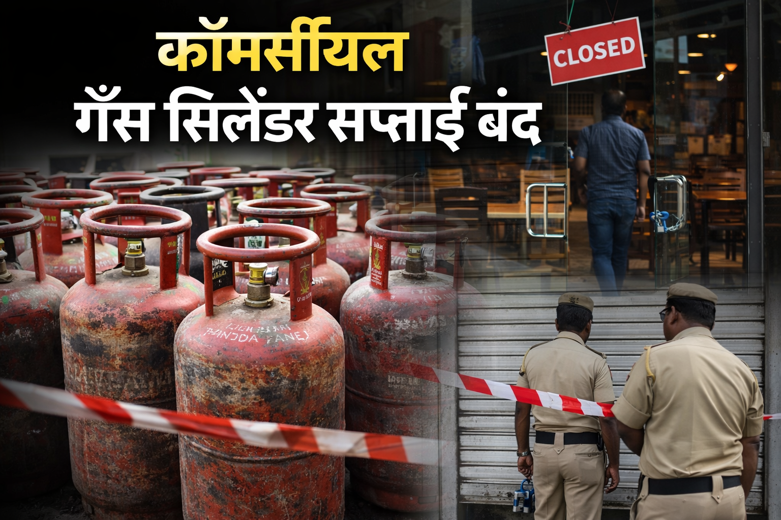 कॉमर्शियल गैस सिलेंडर सप्लाई बंद