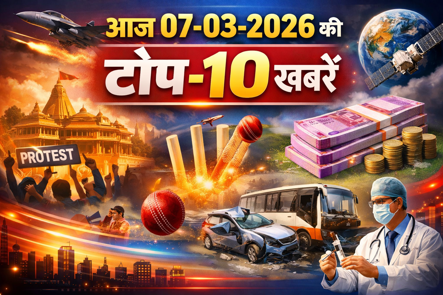 आज 07-03-2026 की टॉप-10 खबरें
