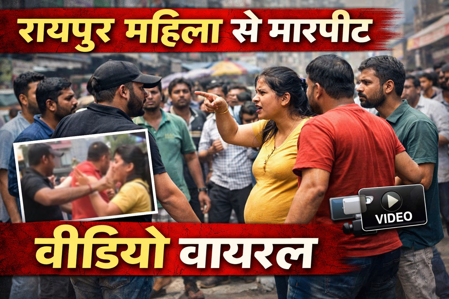 रायपुर महिला से मारपीट वीडियो